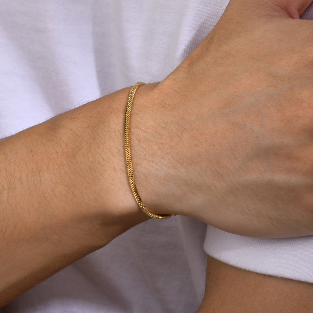 Stainless Steel Square Snake Chain Simple Thin Bracelet