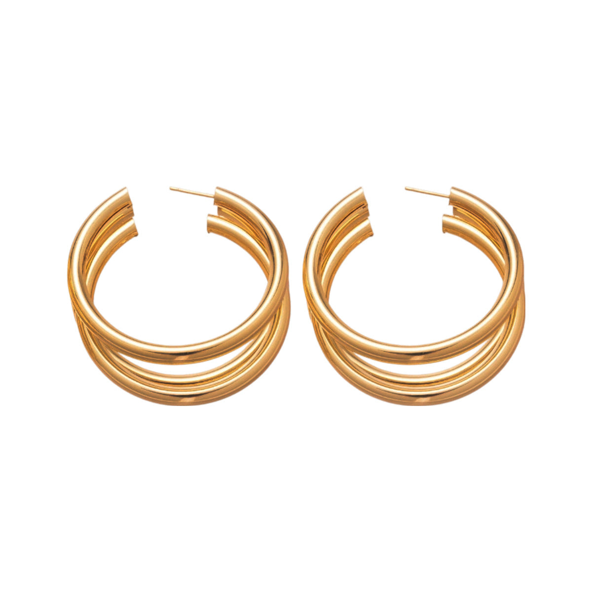 Metal Minimalist Round Earrings