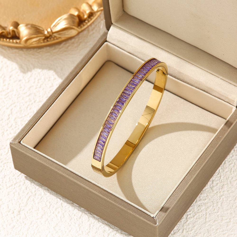 Affordable Luxury Style Diamond Titanium Steel Bracelet