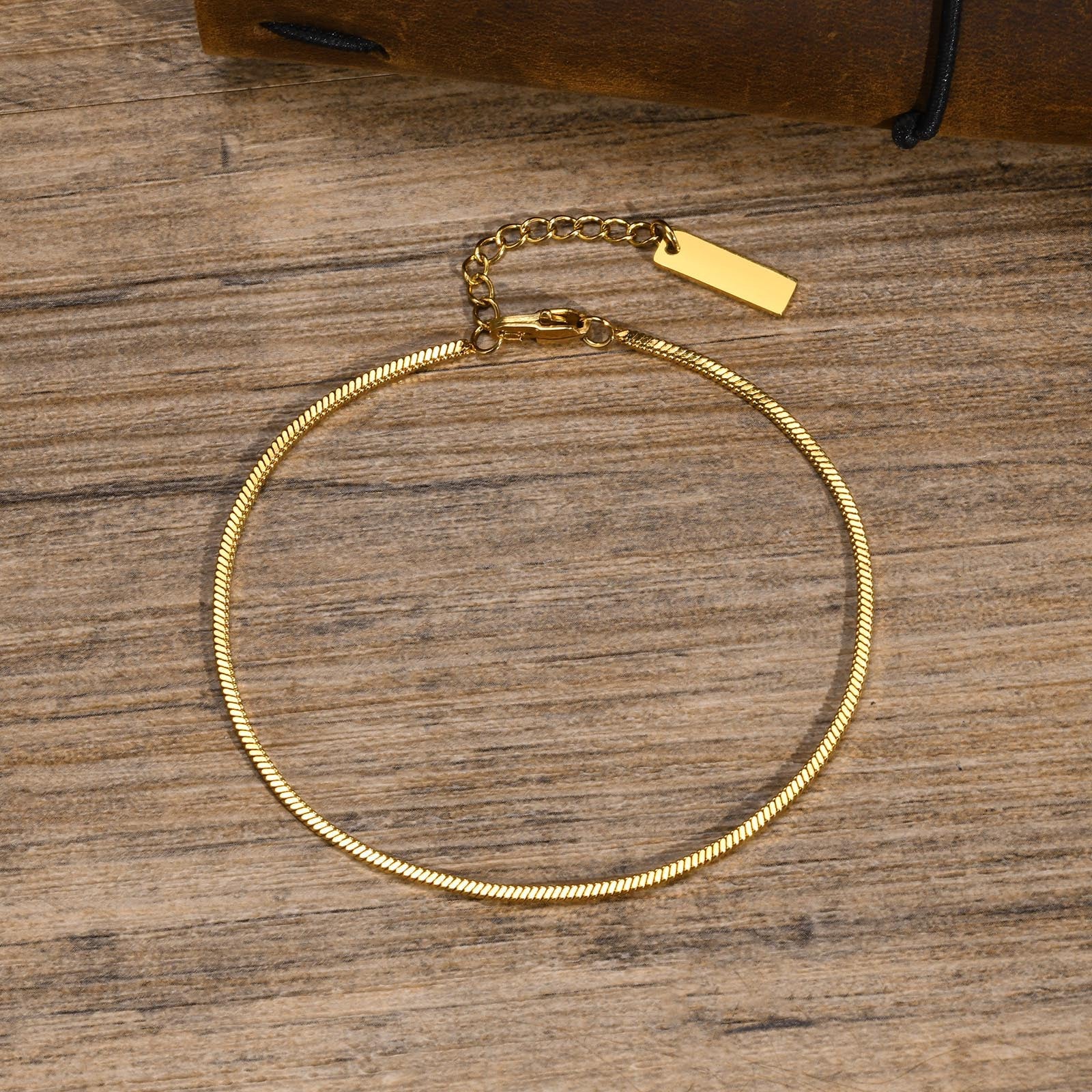 Stainless Steel Square Snake Chain Simple Thin Bracelet
