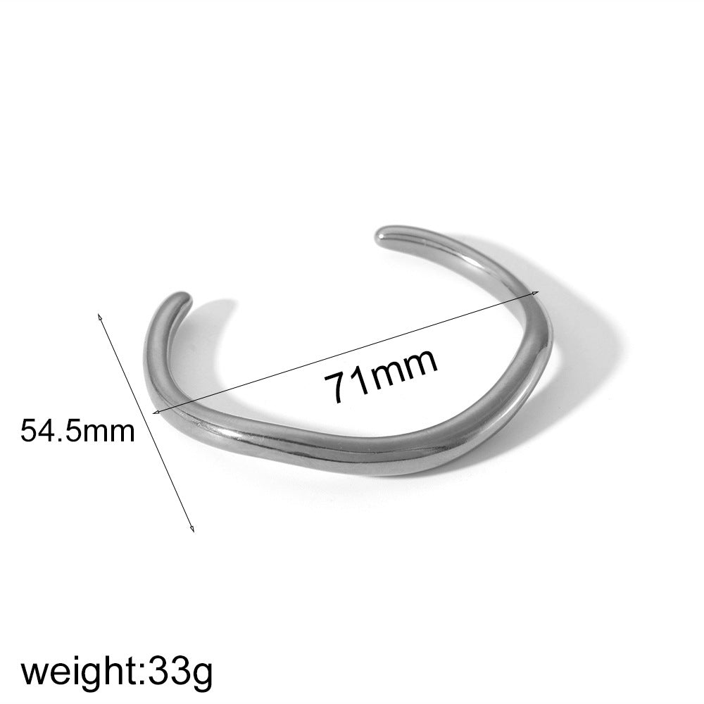 Irregular Titanium Steel Open Cuff Bracelet