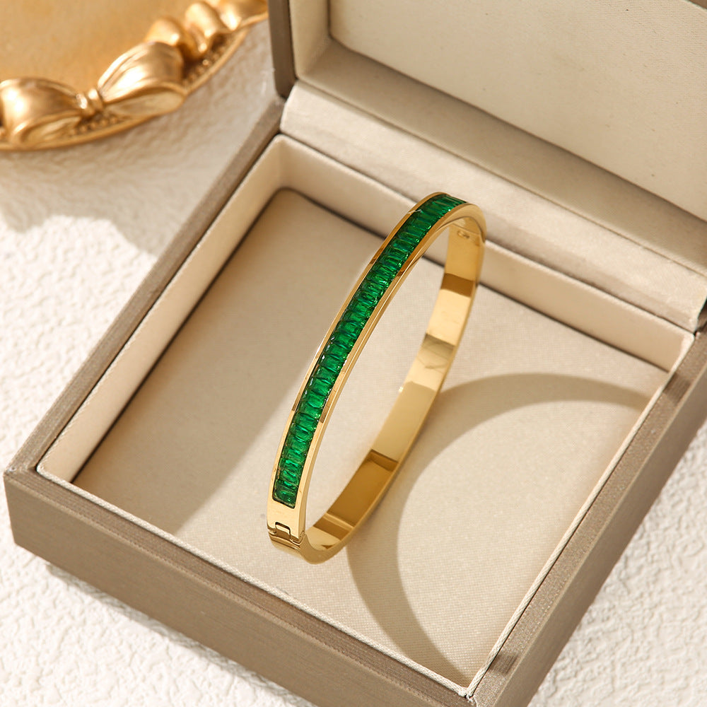 Affordable Luxury Style Diamond Titanium Steel Bracelet