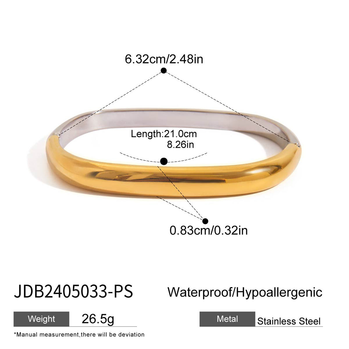 Simple Irregular Titanium Steel Bracelet For Women