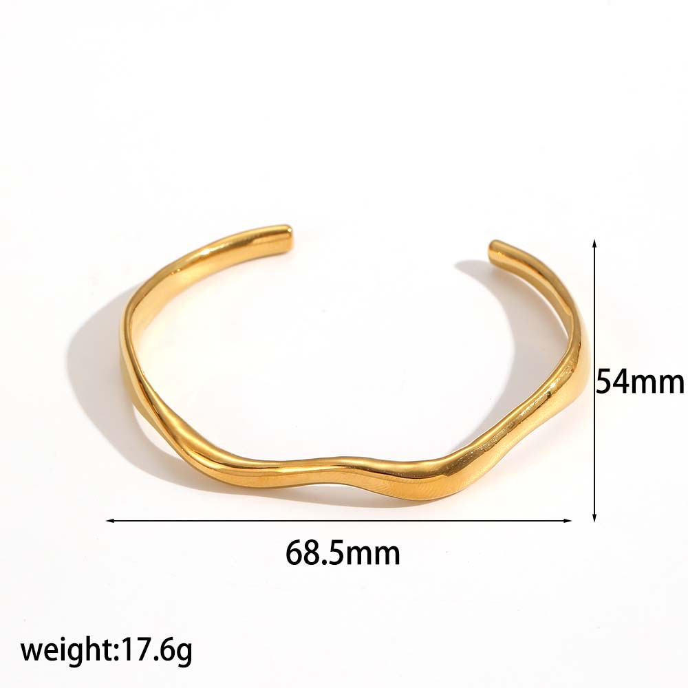 Irregular Titanium Steel Open Cuff Bracelet