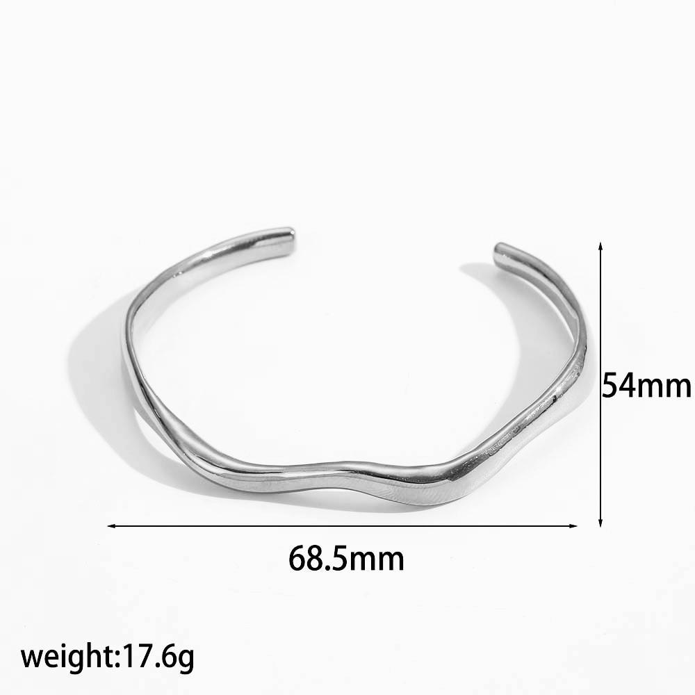 Irregular Titanium Steel Open Cuff Bracelet