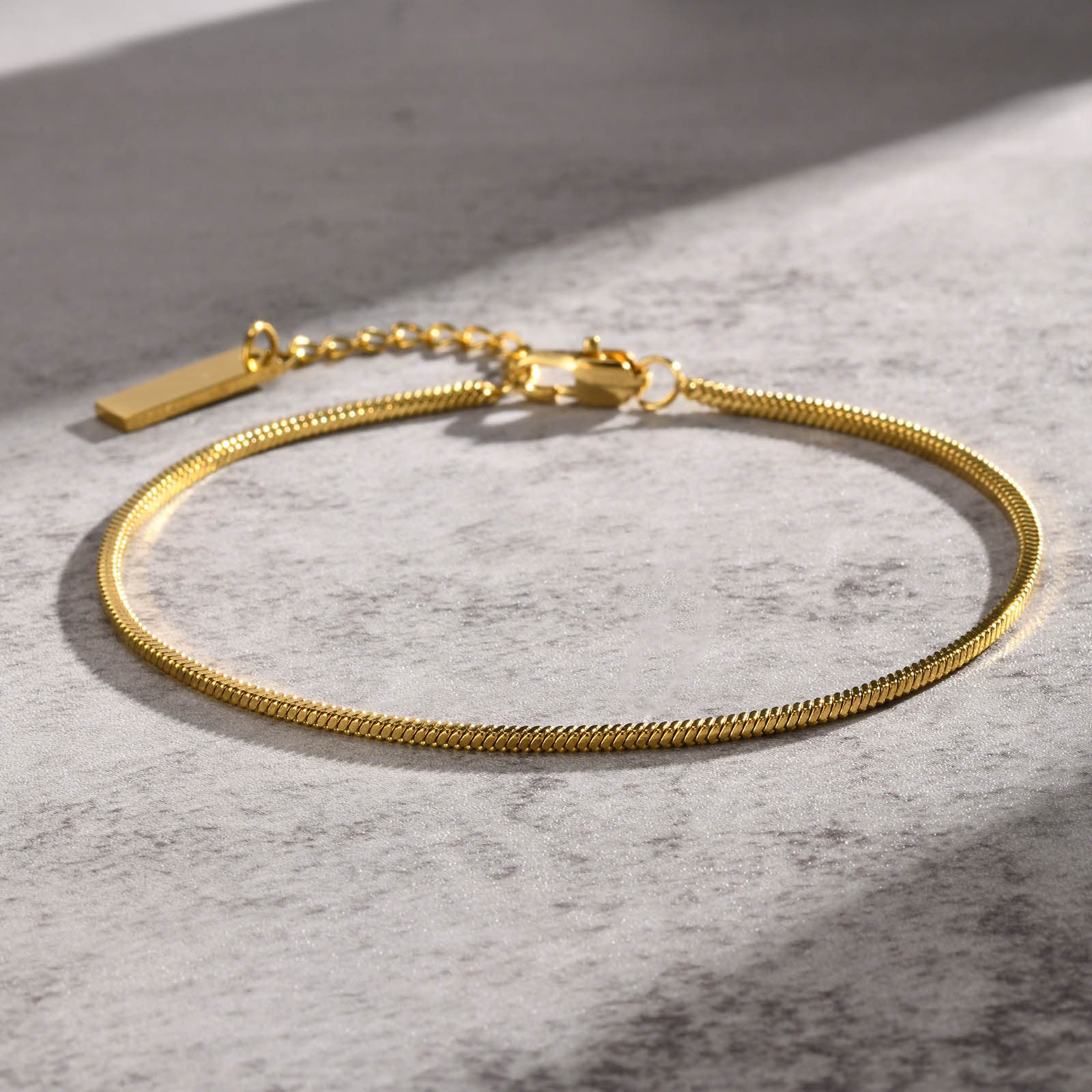 Stainless Steel Square Snake Chain Simple Thin Bracelet